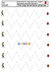 okul öncesi düz çizgi çalışması